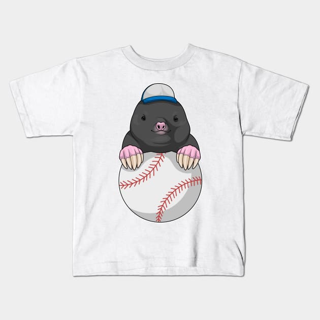 Mole Cap Baseball Kids T-Shirt by Markus Schnabel